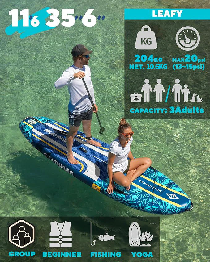 Leafy Expedition Blue 11'6"*35"*6" SUP Board
