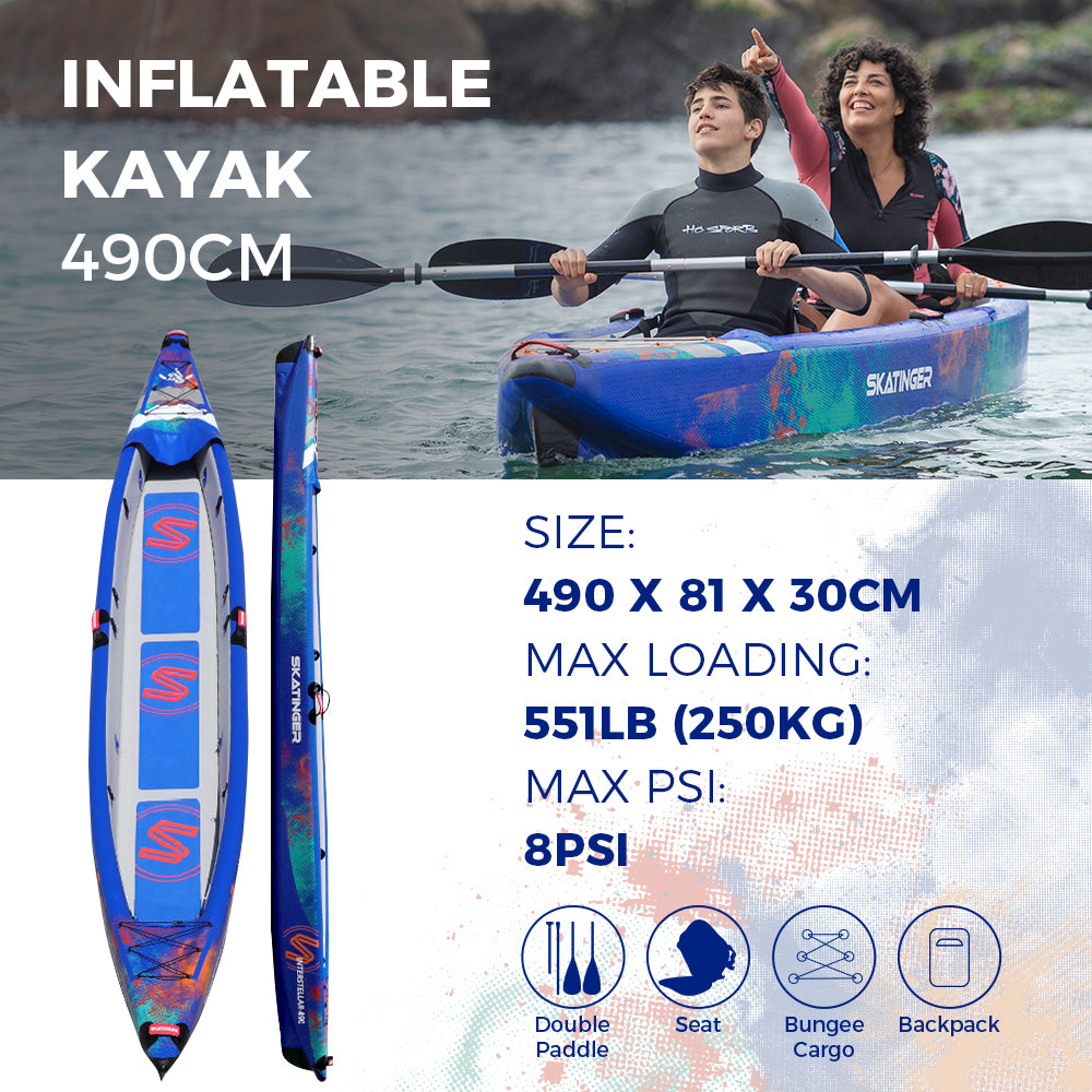 Inflatable Kayak Blue-3 Person 16'1"*32"*12"