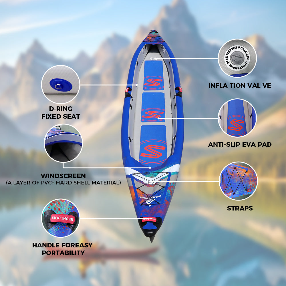 Inflatable Kayak Blue-3 Person 16'1"*32"*12"