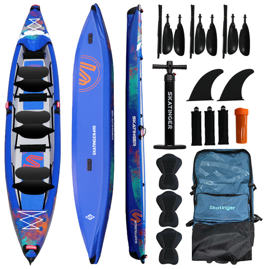 Inflatable Kayak Blue-3 Person 16'1"*32"*12"
