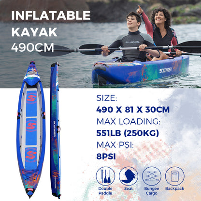 Inflatable Kayak Blue-3 Person 16'1"*32"*12"